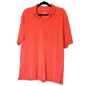 Tommy Bahama Mens Coral Orange Short Sleeve Polo Shirt L/G